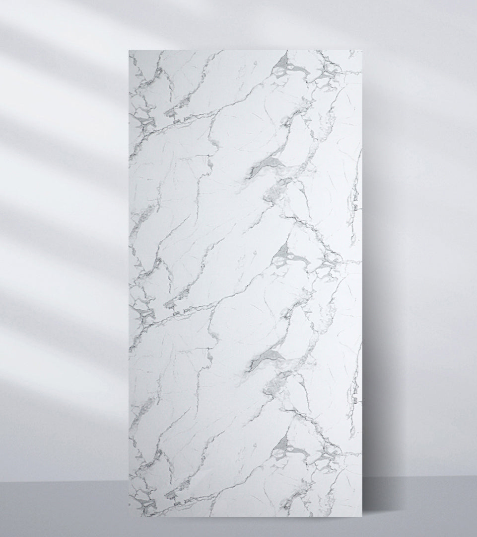 White Gray Pearl Marble UV Protected PVC Wall Panel 