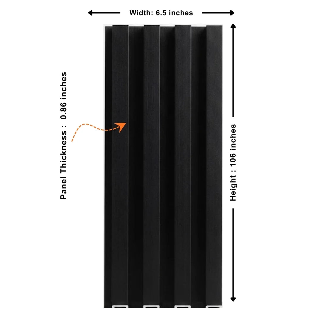 Luxe Noir WPC Fluted Wall Panels