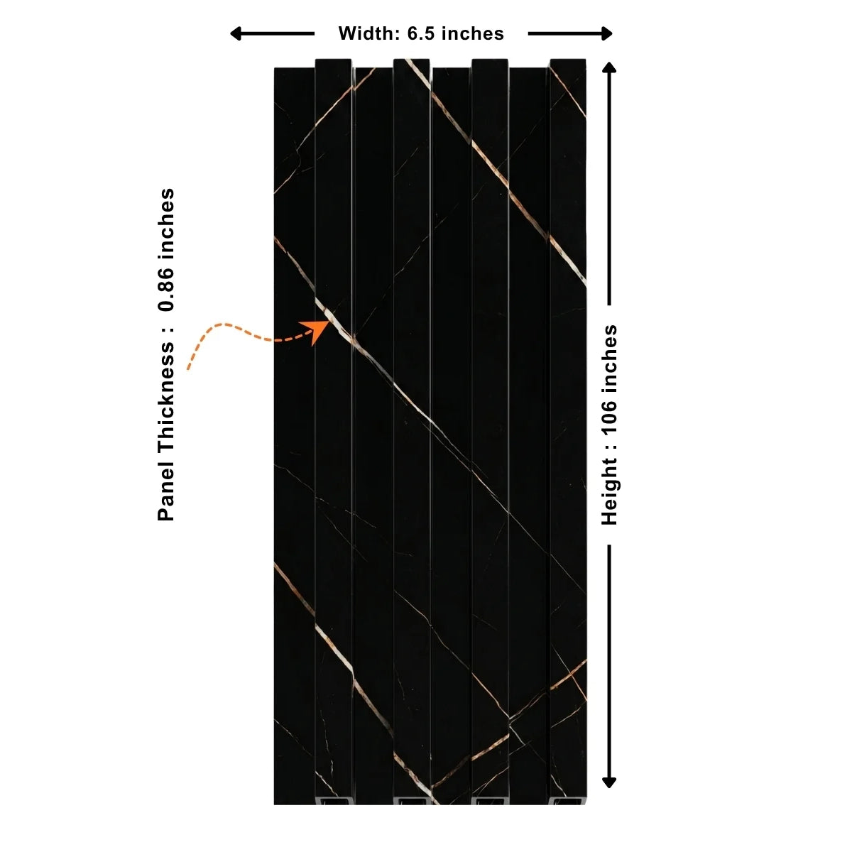 Noir Royale WPC Fluted 3D Wall Panels | 42.9 sq. ft./Box