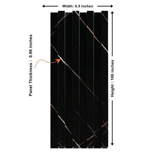 Noir Royale WPC Fluted 3D Wall Panels | 42.9 sq. ft./Box