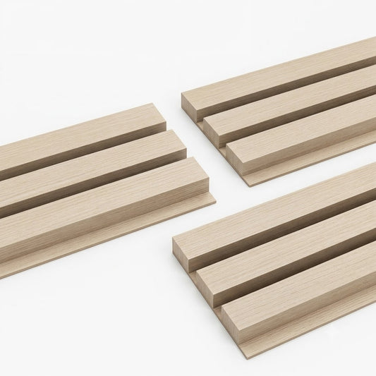 Nordic Birch Acoustic Wood Slat Wall Panel | Premium 3-Sided Veneer | Sound-Absorbing