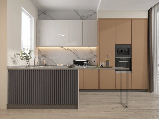 Oak Gray WPC Fluted 3D Wall Panels | 14 Panels per Box (68 sq. ft. Coverage)