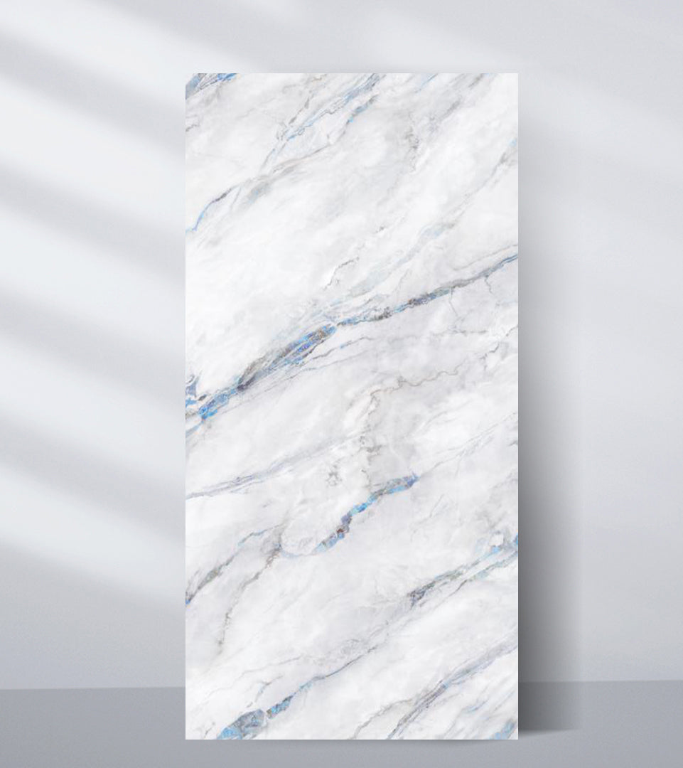 PVC Marble Sheet Wall And Decor Hub Bluewave Marble Continuous pattern book match design 