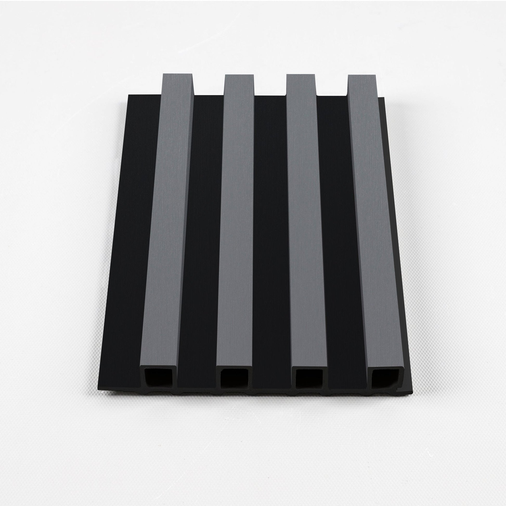 Silver Gray Metallic with Black Background  WPC Fluted Wall Panels 