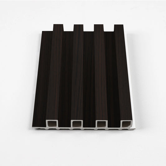 Walnut Ink Metallic WPC Fluted 3D Wall Panels | 14 Panels per Box (68 sq. ft. Coverage)
