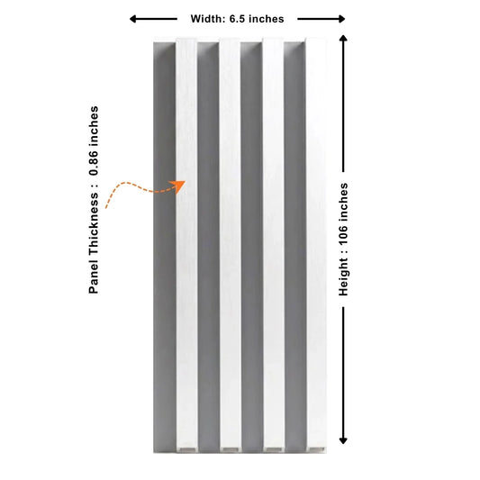 White Brushed WPC Fluted 3D Wall Panels