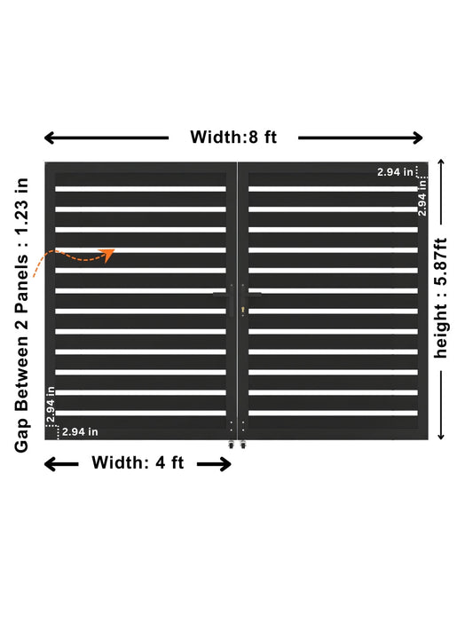 Aluminum Premium Fence Gate 8x6 – Modern, Heavy Duty, Semi Privacy