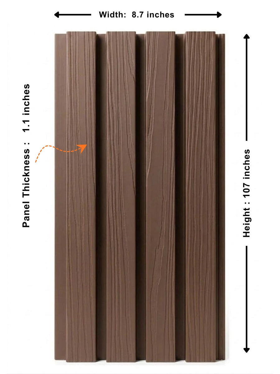 Dark Brown Composite Wide Exterior Cladding | 5 PC/Box (32.7 sq ft)