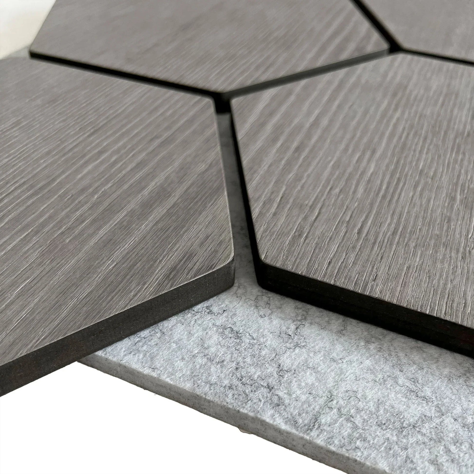 Modern carbon black hexagon acoustic wall tiles for home and office