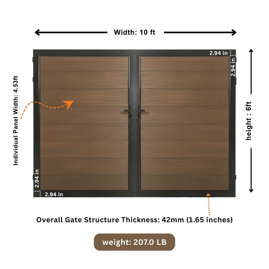 WPC Fence Double Gate  (6ft x 10ft)