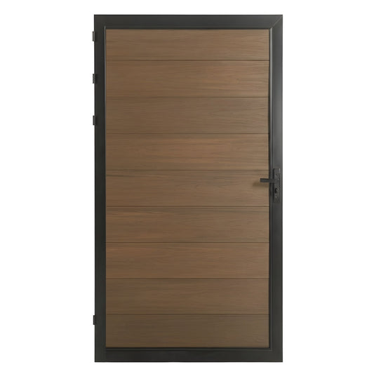 WPC fence single gate 3ft x 6ft walnut color outdoor composite gate